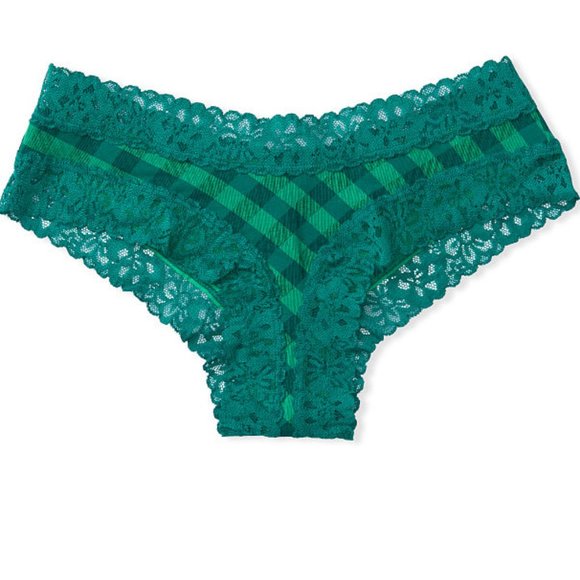 VS Last Pair M Cheeky W/Lace VS Green Plaid Saint St Patrick’s Day March NWT - Picture 9 of 14